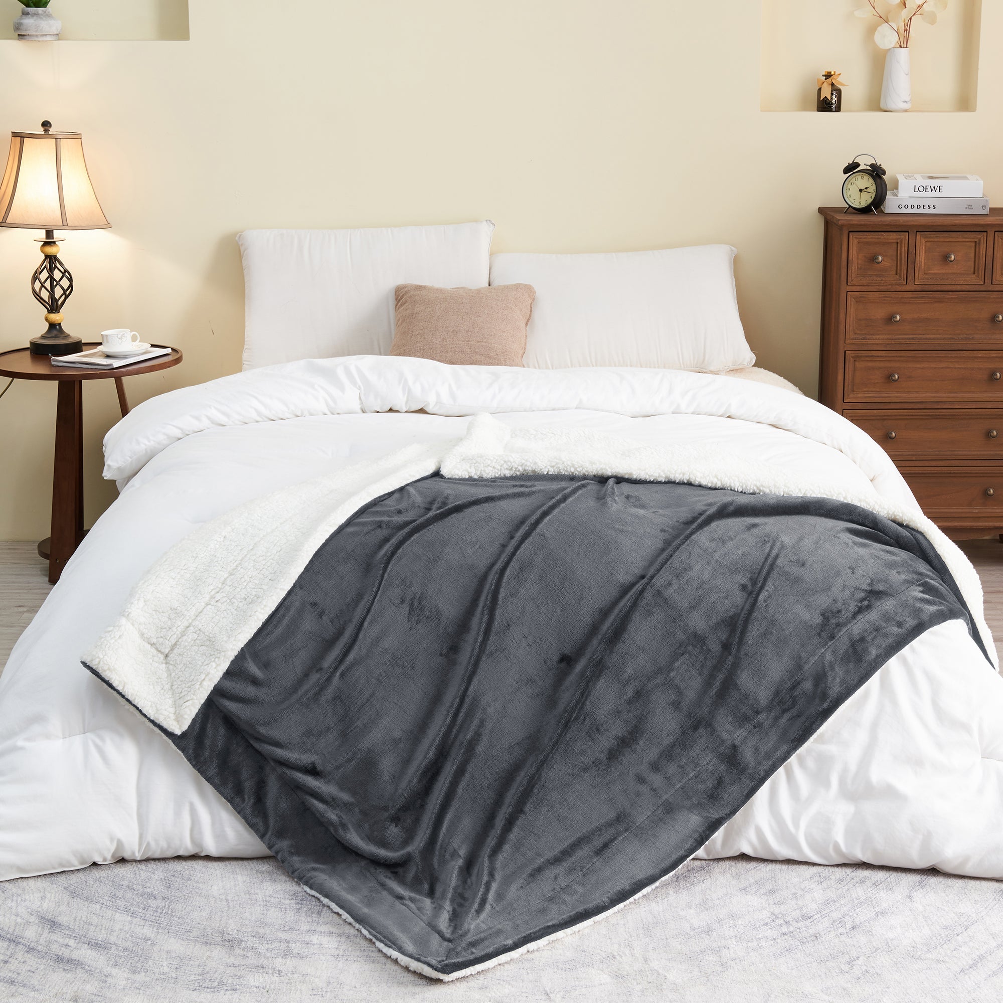 Lovana Sherpa Flannel Fleece Throw Blanket Warm Blankets For Winter