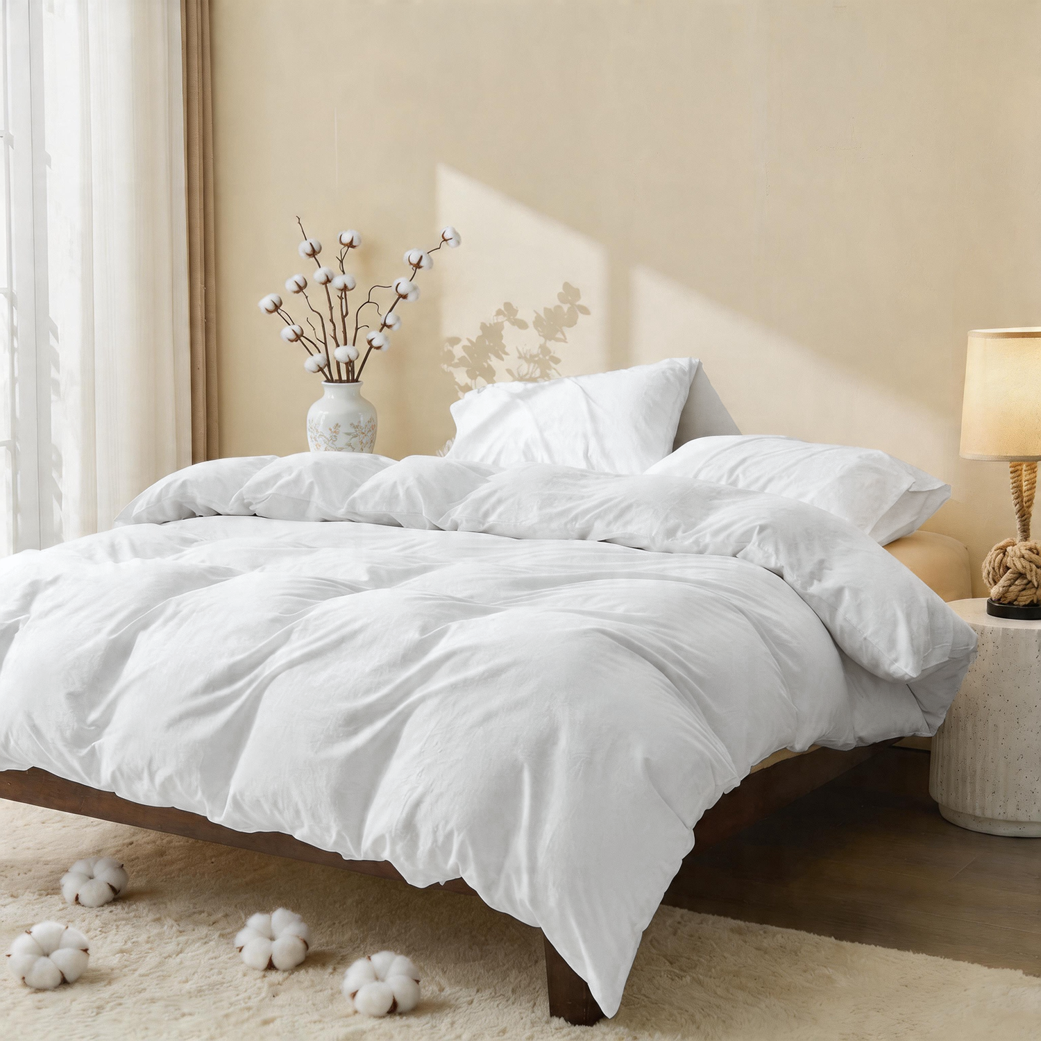 Lovana 100% Washed Cotton Quilt Cover Set Ultra Soft Breathable