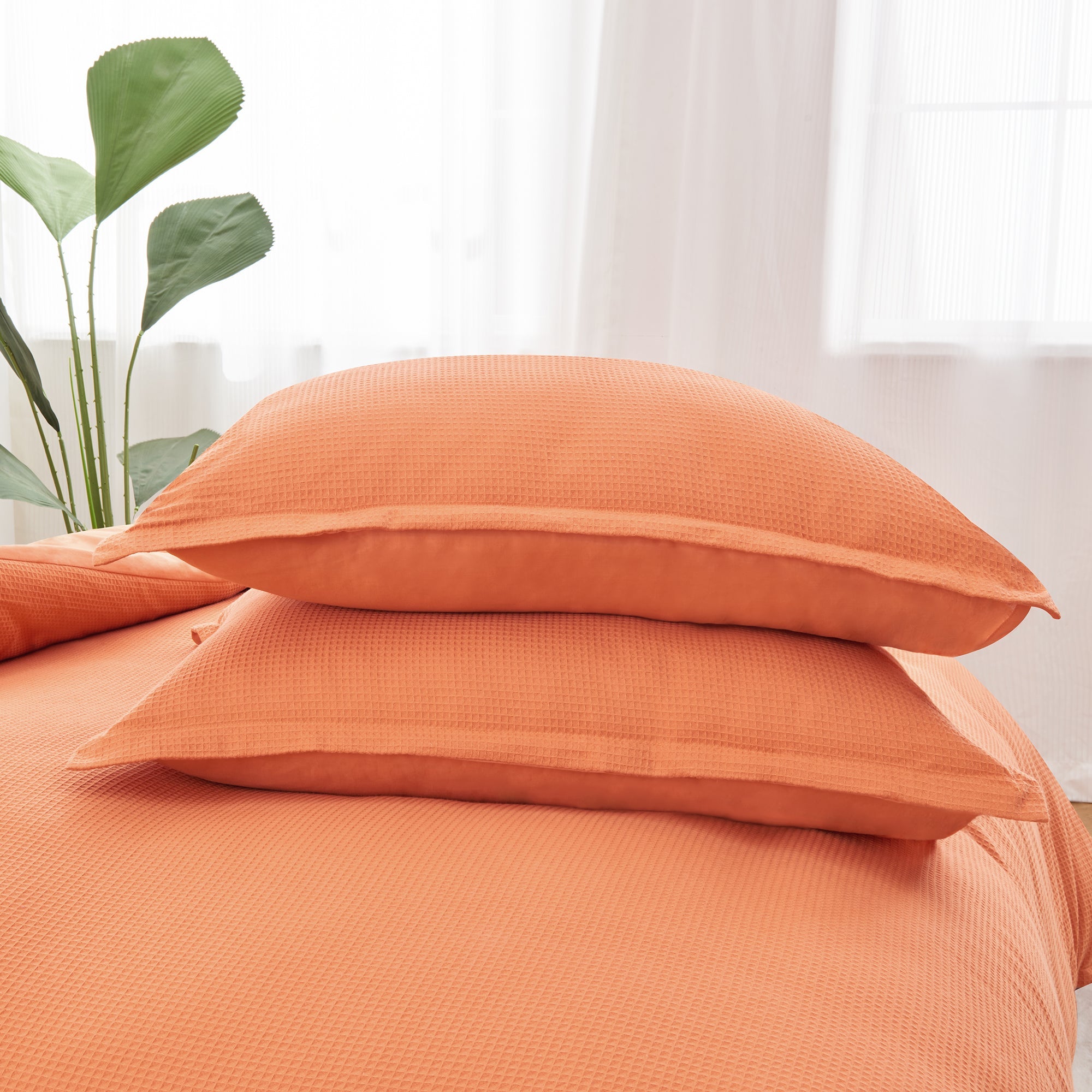 Lovana Waffle Weave Cotton Duvet Cover Set