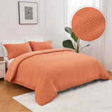 Lovana Waffle Weave Cotton Duvet Cover Set