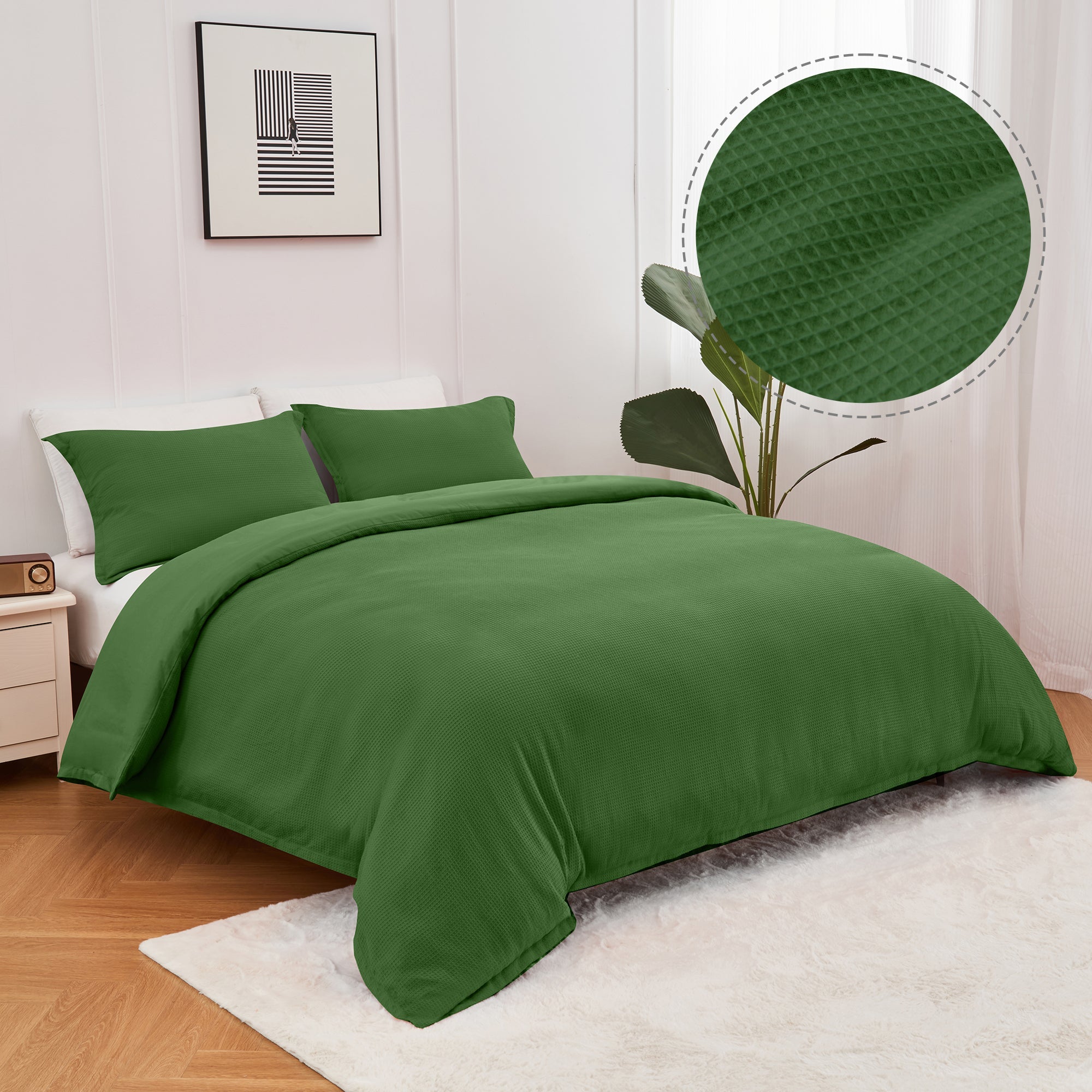 Lovana Waffle Weave Cotton Duvet Cover Set