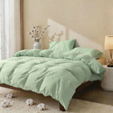 Lovana 100% Washed Cotton Quilt Cover Set Ultra Soft Breathable